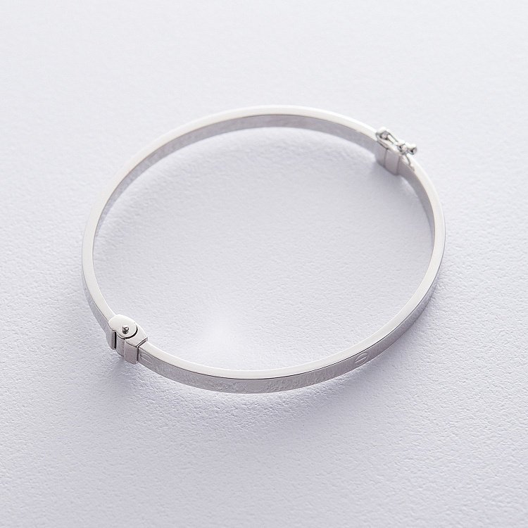 Жесткий браслет Love из белого золота б02051 от ювелирного магазина Оникс - 8