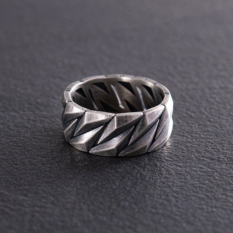 Срібна каблучка "Кубинський ланцюжок" 112685 від ювелірного магазину Онікс - 8