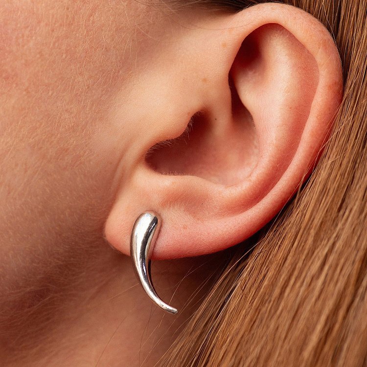 Серебряные серьги - пусеты "Момент" 122888 от ювелирного магазина Оникс - 4