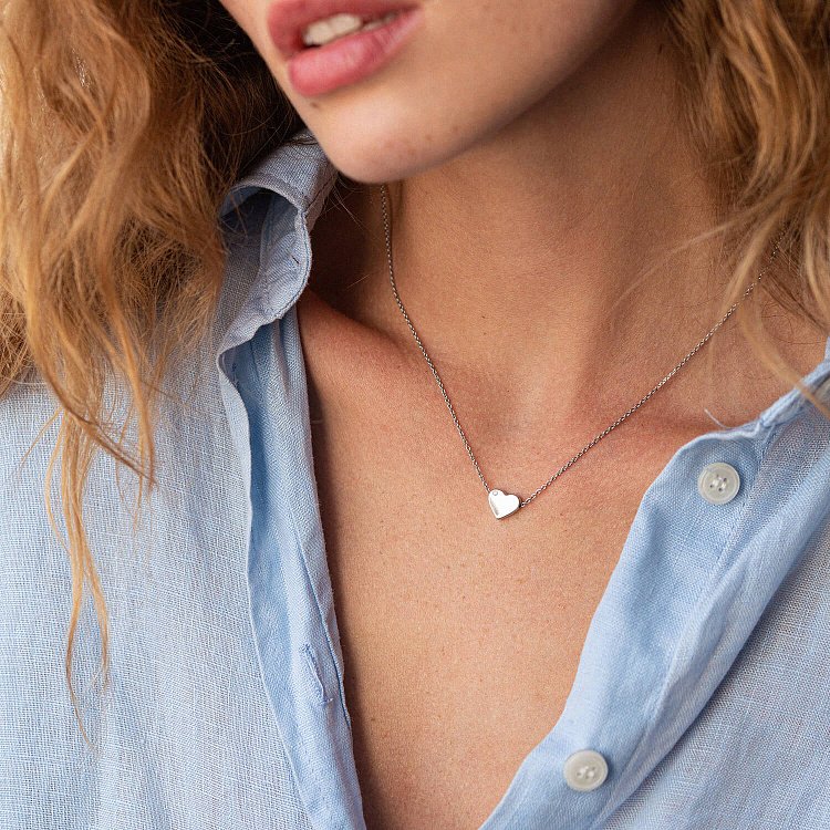 Срібне кольє "Сердечко" з фіанітом 1090 від ювелірного магазину Онікс - 1