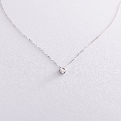 Золотое колье "Сердечко с фианитом" кол01621 №2