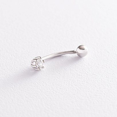 Срібний пірсинг в пупок 26011