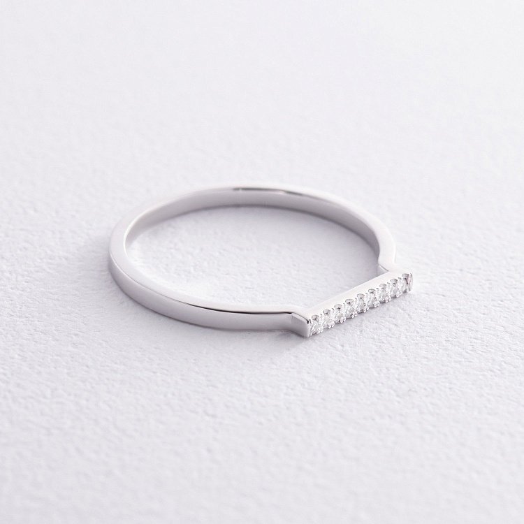Кольцо "Astrid" в белом золоте (фианиты) к07522 от ювелирного магазина Оникс - 4