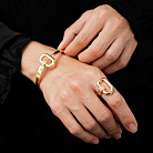 Жорсткий браслет "Alice" у жовтому золоті (фіаніти) б05747 от ювелирного магазина Оникс - 3