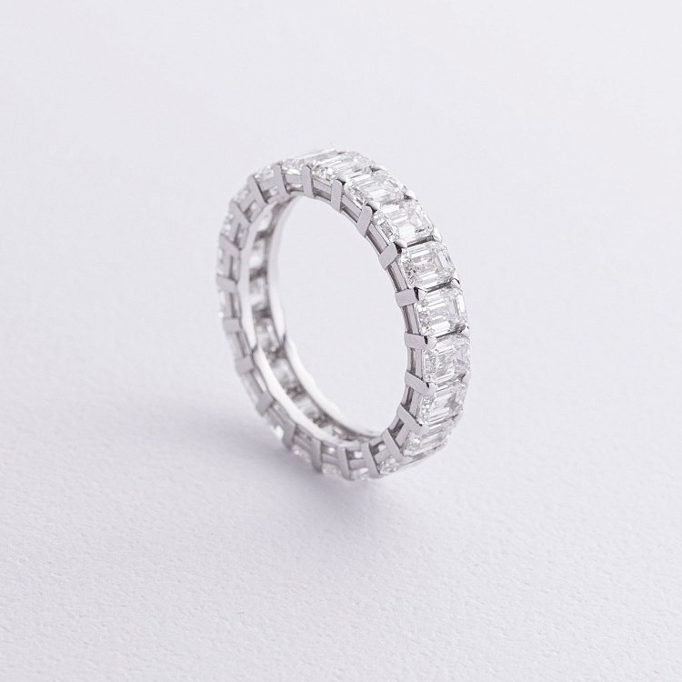 Каблучка з доріжкою діамантів (біле золото) 242161121 від ювелірного магазину Онікс