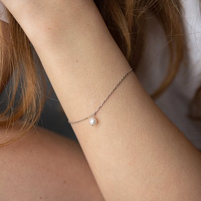 Браслет с жемчужиной (белое золото) б05266 №4