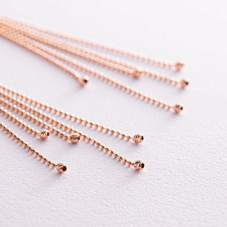 Золоті сережки "Кульки" на ланцюжку с07419 від ювелірного магазину Онікс - 3