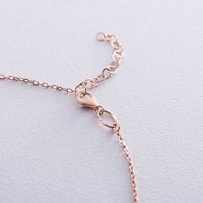 Золотое колье "Сердечки" кол01575 №4