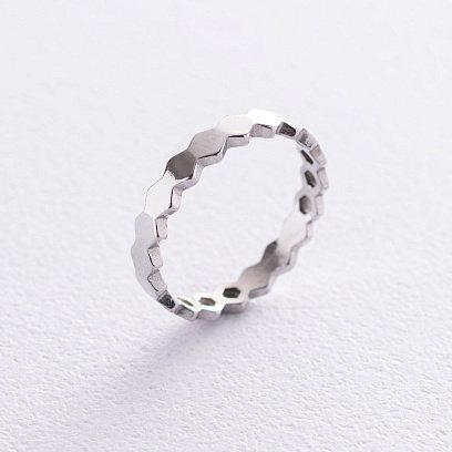 Серебряное кольцо "Грани" 112585 №4