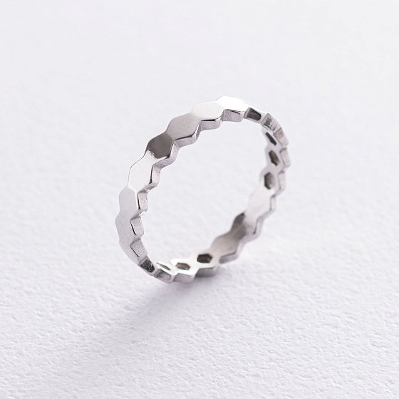 Серебряное кольцо "Грани" 112585 №4