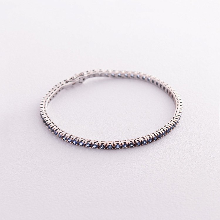 Браслет Теннис в белом золоте с сапфирами 518811529 от ювелирного магазина Оникс