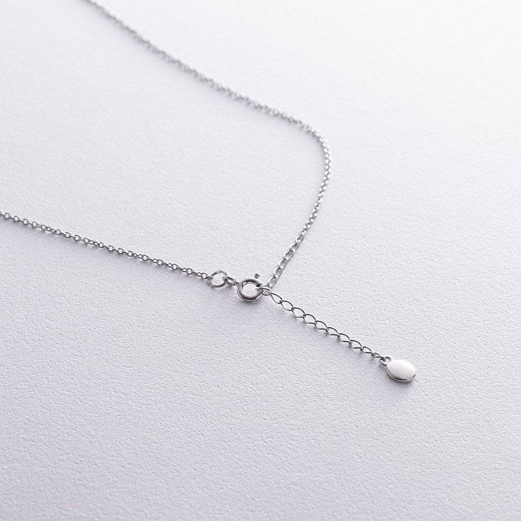 Срібне кольє з літерою "В" з фіанітами 1103 В від ювелірного магазину Онікс - 4