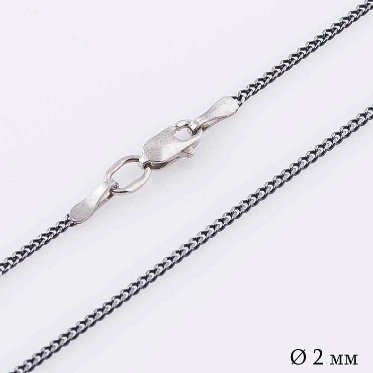 Срібний чорнений ланцюжок плетіння панцирне 10063 від ювелірного магазину Онікс