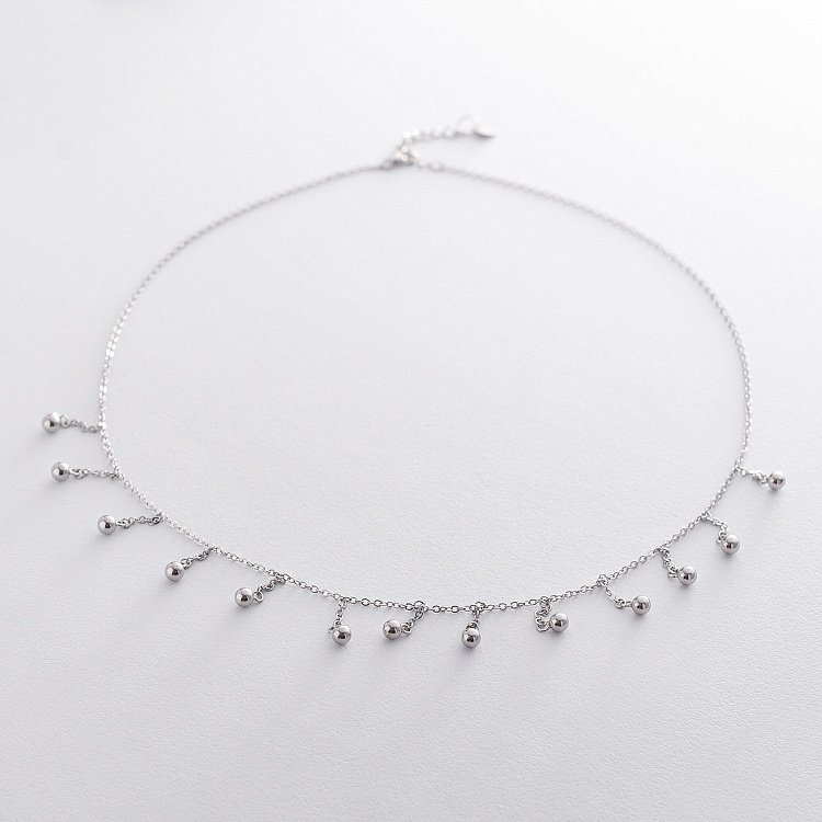 Срібне кольє "Кульки" 18885 від ювелірного магазину Онікс