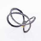 Срібний перстень з фіанітами 111870 от ювелирного магазина Оникс - 2