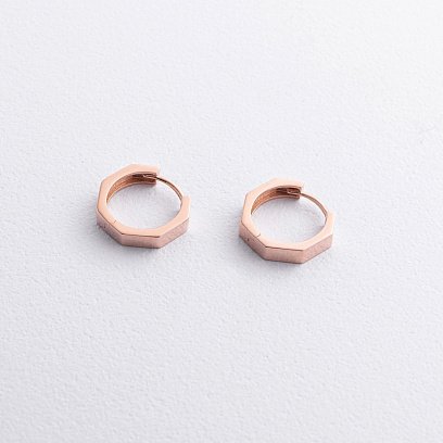 Сережки - кільця "Madison" у червоному золоті с09326 №2