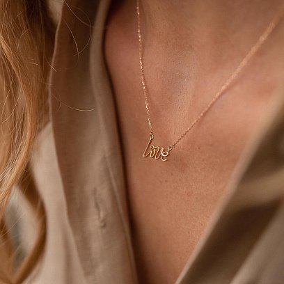 Кольє "Love" у червоному золоті кол02265 №3