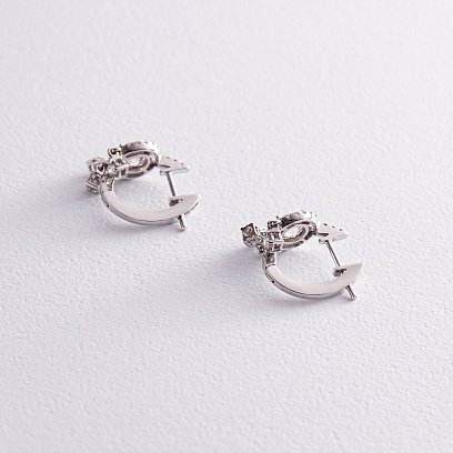 Серьги в белом золоте с бриллиантами с338 №3