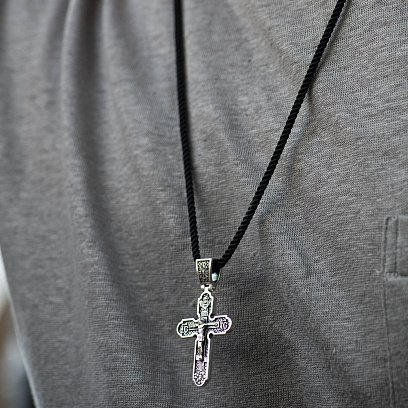 Срібний хрест "Розп'яття. Спаси і Збережи" кду-13 №5