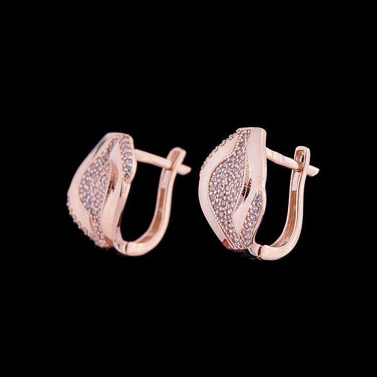 Сережки з фіанітами с04326 від ювелірного магазину Онікс - 1