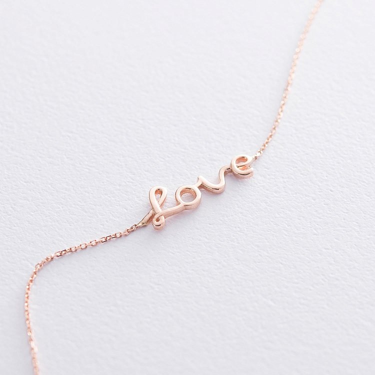 Браслет на ногу "Love" в червоному золоті б04395 від ювелірного магазину Онікс