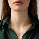 Золотое колье "Крестик" с бриллиантами 112142421 от ювелирного магазина Оникс - 1