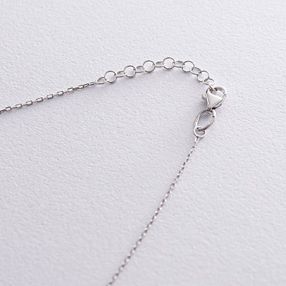 Срібне кольє з чорними і білими фіанітами 181030 №4