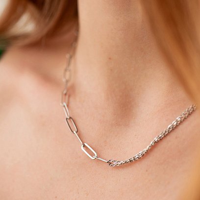 Серебряное колье "Цепочка" 908-01414 №4