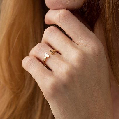 Каблучка "Tina" у жовтому золоті к05762 №4