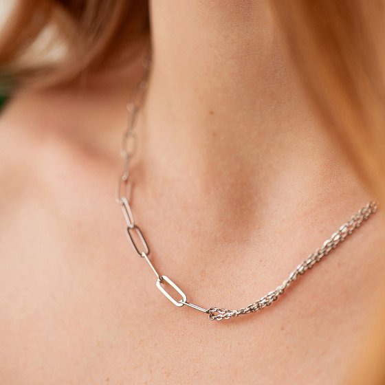 Серебряное колье "Цепочка" 908-01414 №4