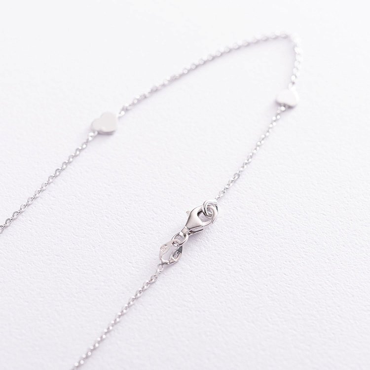 Серебряное колье "Сердечки" 181079 от ювелирного магазина Оникс - 4