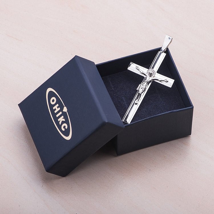 Серебряный крестик с распятием 13017 от ювелирного магазина Оникс - 2