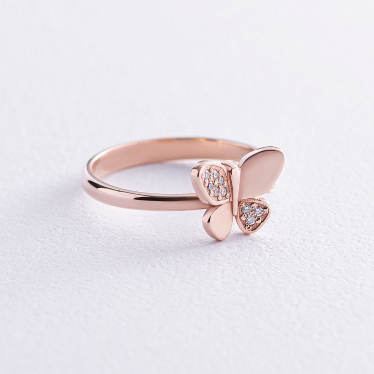 Золотое кольцо "Бабочка" с бриллиантами 29592421 от ювелирного магазина Оникс - 2