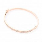 Жорсткий золотий браслет (фіаніти) б03678 от ювелирного магазина Оникс