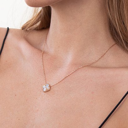 Колье "Клевер" в красном золоте кол02087 №6