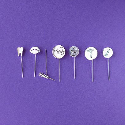 Медицинский значок "Шприц" в серебре 20047 №6