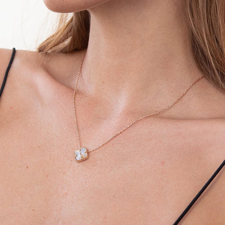 Колье "Клевер" в красном золоте кол02087 от ювелирного магазина Оникс - 5