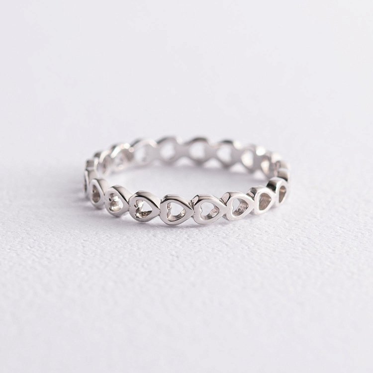 Золотое кольцо "Сердечки" к06847 от ювелирного магазина Оникс