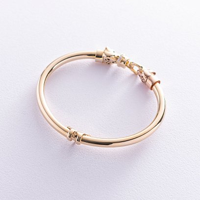 Золотой браслет "Пантера" (фианиты) б04303 №3