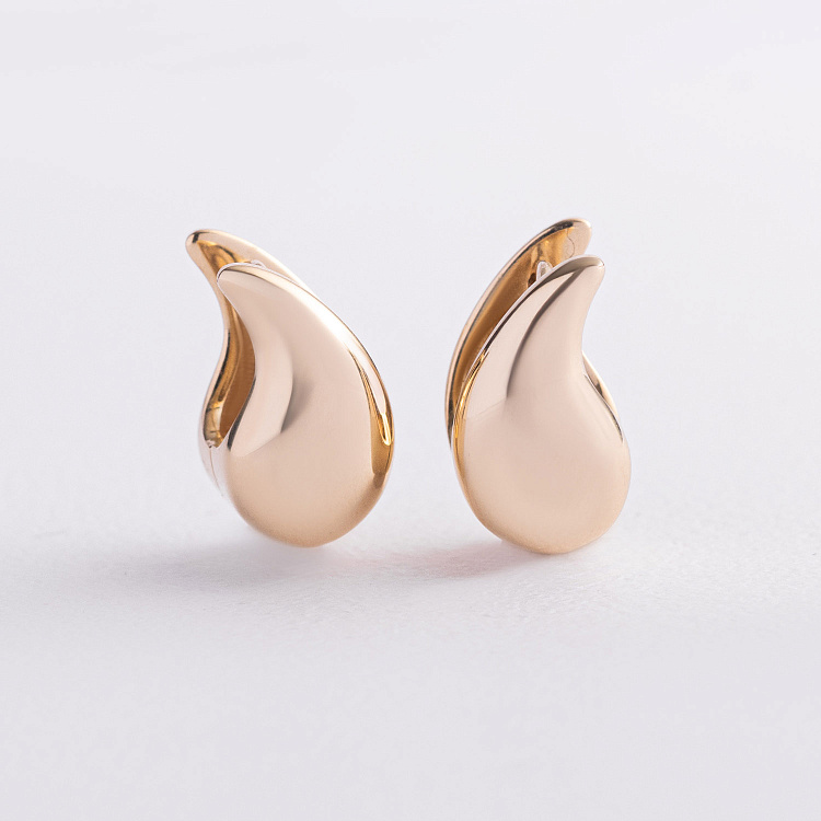 Сережки "Крапельки" у жовтому золоті с09686 від ювелірного магазину Онікс