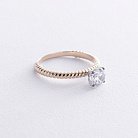 Помолвочное золотое кольцо с фианитом к07640 от ювелирного магазина Оникс - 4