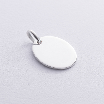 Серебряный кулон для гравировки (овальный) 133045