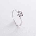 Кольцо "Сердечко" с бриллиантами (белое золото) кб0508z от ювелирного магазина Оникс