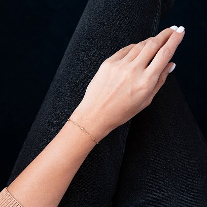 Золотой браслет "Шарики" б04930 №2