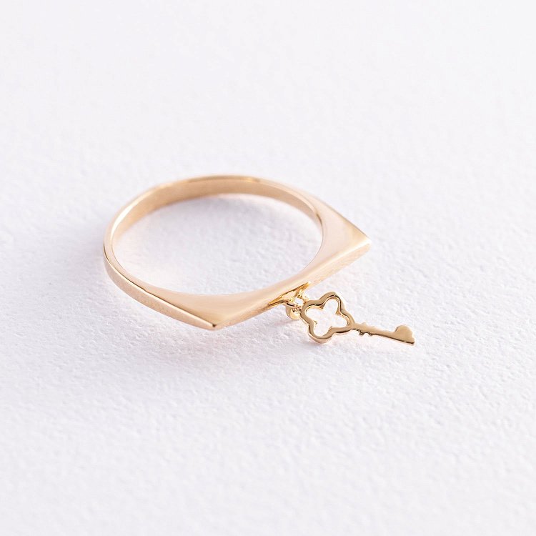 Каблучка "Ключик" в жовтому золоті к06791 від ювелірного магазину Онікс - 2