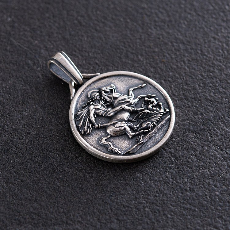 Серебряный кулон "Георгий Победоносец" (возможна гравировка) 133180 от ювелирного магазина Оникс - 8