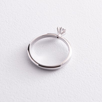 Помолвочное золотое кольцо с бриллиантом 26411121 №4