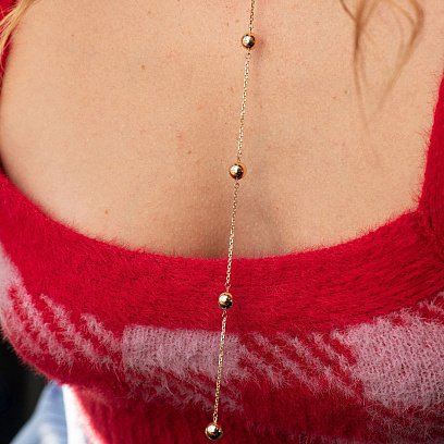 Кольє 2 в 1 "Кульки" у жовтому золоті кол02517 №6