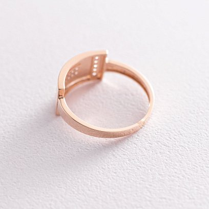 Кольцо в красном золоте с фианитами к06697 №4