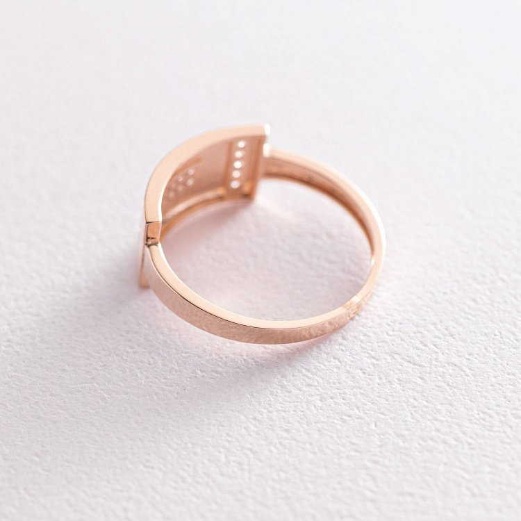 Кольцо в красном золоте с фианитами к06697 от ювелирного магазина Оникс - 3